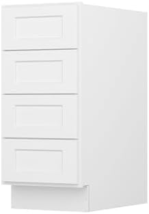 Furinno Shaker Drawer Base Kitchen Cabinet with 4-Drawers, White