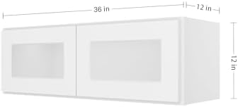 Furinno Shaker Wall Kitchen Cabinet, Glass Not Included, 2-Door, White