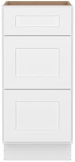 Furinno Shaker Drawer Base Kitchen Cabinet with 3-Drawers, White