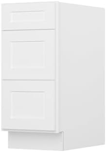 Furinno Shaker Drawer Base Kitchen Cabinet with 3-Drawers, White