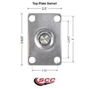 Service Caster Brand Replacement Caster for Uline Caster H-5539S-Swivel Top Plate Caster with 4 Inch Orange Polyurethane Wheel-Light Duty Replacement Caster-Fit Cart, Dollies and Poly Box Truck H-1956