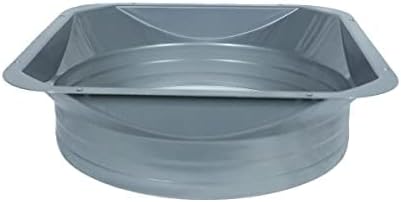 Square Base Pipe Connection Flange Metal Square to Round Interface Straight Pipe Flange for Heating Cooling Ventilation System 8 inch (7.80inch)