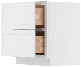 Furinno Shaker Drawer Base Kitchen Cabinet with 2-Drawers, White