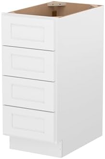 Furinno Shaker Drawer Base Kitchen Cabinet with 4-Drawers, White