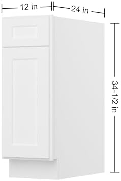 Furinno Shaker Drawer Base Kitchen Cabinet with 1-Door, White