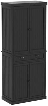 ARTPOWER 72" Tall Freestanding Pantry & Kitchen Storage Cabinet, Black