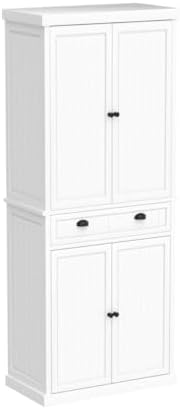 ARTPOWER 72" Tall Freestanding Pantry & Kitchen Storage Cabinet, White