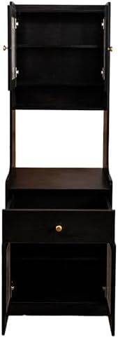 KEIKI 70.87" Tall Kitchen Pantry Storage Cabinet with Countertop, Glass Doors, Drawers, Microwave Stand and Shelves, Freestanding Wood Hutch Food Pantries Buffet Cupboard for Coffee Bar, Dining Room