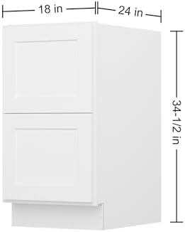 Furinno Shaker Drawer Base Kitchen Cabinet with 2-Drawers, White