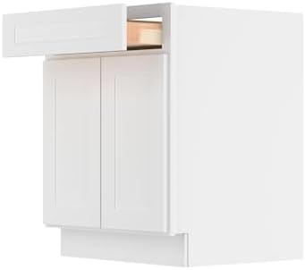 Furinno Shaker Drawer Base Kitchen Cabinet with 2-Doors, White
