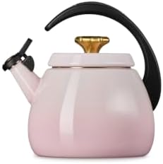 Le Creuset Enamel on Steel Cloche Kettle, 2.2 qt., Shell Pink/Gold Star - Image 3