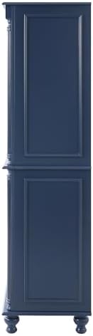 Merax 77" Tall Large Kitchen Pantry Storage Cabinet with 2 Doors & 2 Adjustable Shelves & 5 Drawers & 6 Side Door Shelves, Modern Freestanding Food Pantry for Dining Room, Living Room, Blue