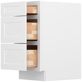 Furinno Shaker Drawer Base Kitchen Cabinet with 3-Drawers, White
