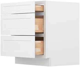 Furinno Shaker Drawer Base Kitchen Cabinet with 3-Drawers, White