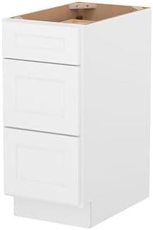 Furinno Shaker Drawer Base Kitchen Cabinet with 3-Drawers, White