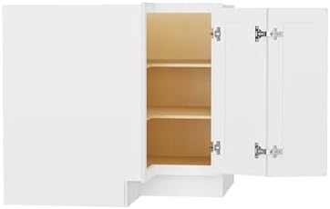 Furinno Shaker EZ Reach Base Corner Diagonal 3-Tier Kitchen Cabinet, White