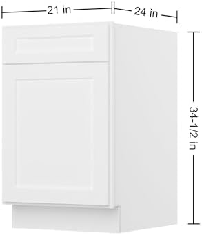 Furinno Shaker Drawer Base Kitchen Cabinet with 1-Door, White