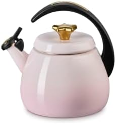 Le Creuset Enamel on Steel Cloche Kettle, 2.2 qt., Shell Pink/Gold Star - Image 2