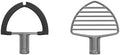 KitchenAid KDF7B Double Flex Edge Beater for Select Bowl-Lift Stand Mixers, Silver & Pastry Tilt Head Stand Mixer Beater Attachment, Silver