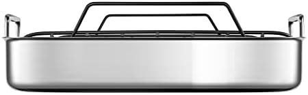 Le Creuset Stainless Steel Roasting Pan with Nonstick Rack, 16.25" x 13.25"