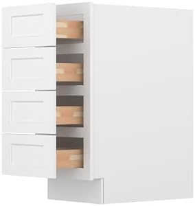 Furinno Shaker Drawer Base Kitchen Cabinet with 4-Drawers, White
