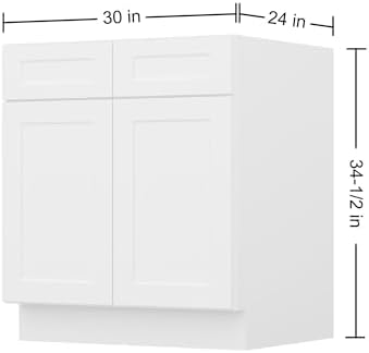 Furinno Shaker Sink Bases Kitchen Cabinet, 2-Doors, White