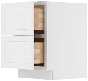 Furinno Shaker Drawer Base Kitchen Cabinet with 2-Drawers, White