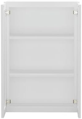 Furinno Shaker Wall Kitchen Cabinet, with 2 Doors, 2 Shelves, Glass Not Included, Ready to Assemble, 12 D x 24 W x 36 H, White