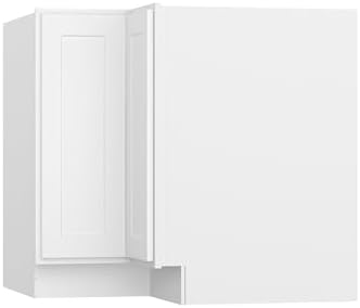 Furinno Shaker EZ Reach Base Corner Diagonal 3-Tier Kitchen Cabinet, White