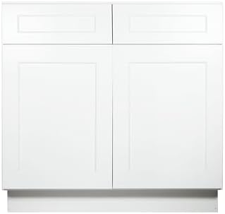 Furinno Shaker Sink Bases Kitchen Cabinet, 2-Doors, White