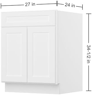 Furinno Shaker Drawer Base Kitchen Cabinet with 2-Doors, White