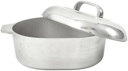 IMUSA 11 Inch Cajun Cast Aluminum Oval Roaster with Lid for Vegetables