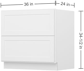 Furinno Shaker Drawer Base Kitchen Cabinet with 2-Drawers, White