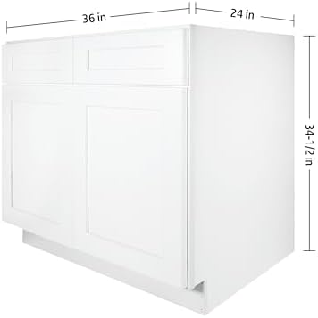 Furinno Shaker Sink Bases Kitchen Cabinet, 2-Doors, White