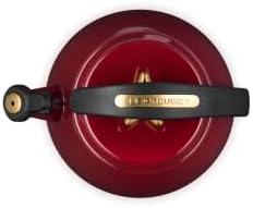 Le Creuset Enamel on Steel Cloche Kettle, 2.2 qt., Garnet/Gold Star - Image 4