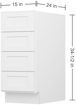 Furinno Shaker Drawer Base Kitchen Cabinet with 4-Drawers, White