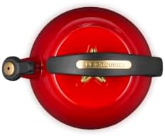 Le Creuset Enamel on Steel Cloche Kettle, 2.2 qt., Cerise/Gold Star - Image 4
