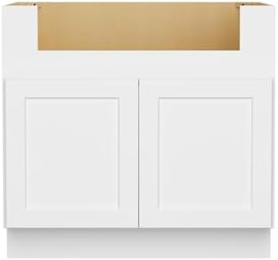 Furinno Shaker Farm Sink Bases Kitchen Cabinet, 2-Door, White