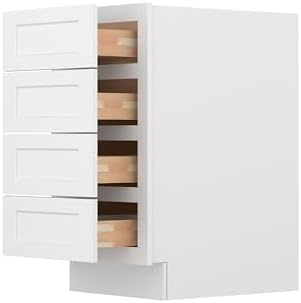 Furinno Shaker Drawer Base Kitchen Cabinet with 4-Drawers, White