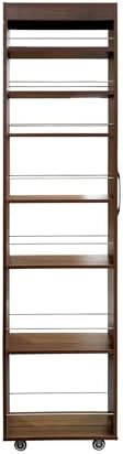 KEIKI 7 Tier Pull-Out Kitchen Pantry Storage Cabinet, Multi-Tier Single-Sided Open Shelf, Spice Rack Next to Fridge, Wood Hutch Food Pantries Cupboard for Coffee Bar, Dining Room, Narrow Spaces
