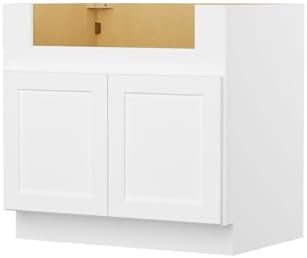 Furinno Shaker Farm Sink Bases Kitchen Cabinet, 2-Door, White