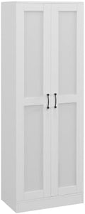HOMCOM 69" Tall Storage Cabinet Movable Shelves Soft Close Doors White