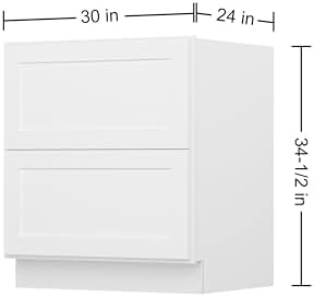 Furinno Shaker Drawer Base Kitchen Cabinet with 2-Drawers, White