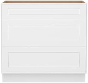 Furinno Shaker Drawer Base Kitchen Cabinet with 3-Drawers, White