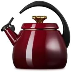 Le Creuset Enamel on Steel Cloche Kettle, 2.2 qt., Garnet/Gold Star - Image 3