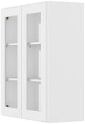 Furinno Shaker Wall Kitchen Cabinet, with 2 Doors, 3 Shelves, Glass Not Included, Ready to Assemble, 12 D x 30 W x 36 H, White