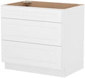 Furinno Shaker Drawer Base Kitchen Cabinet with 3-Drawers, White