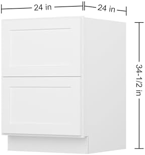 Furinno Shaker Drawer Base Kitchen Cabinet with 2-Drawers, White