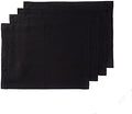 Solino Home 100% Linen Woven Placemats Black, Fete 14 x 19 in, Set of 4