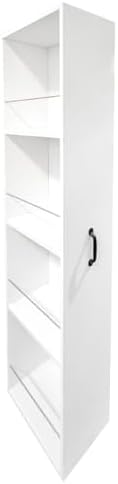 KEIKI Pull-Out Kitchen Pantry Storage Cabinet with Multi-Tier Shelf & Wheels, Spice Rack Next to Fridge, Freestanding Wood Bookcase Hutch Food Pantries Cupboard for Dining Room, Narrow Spaces, Office